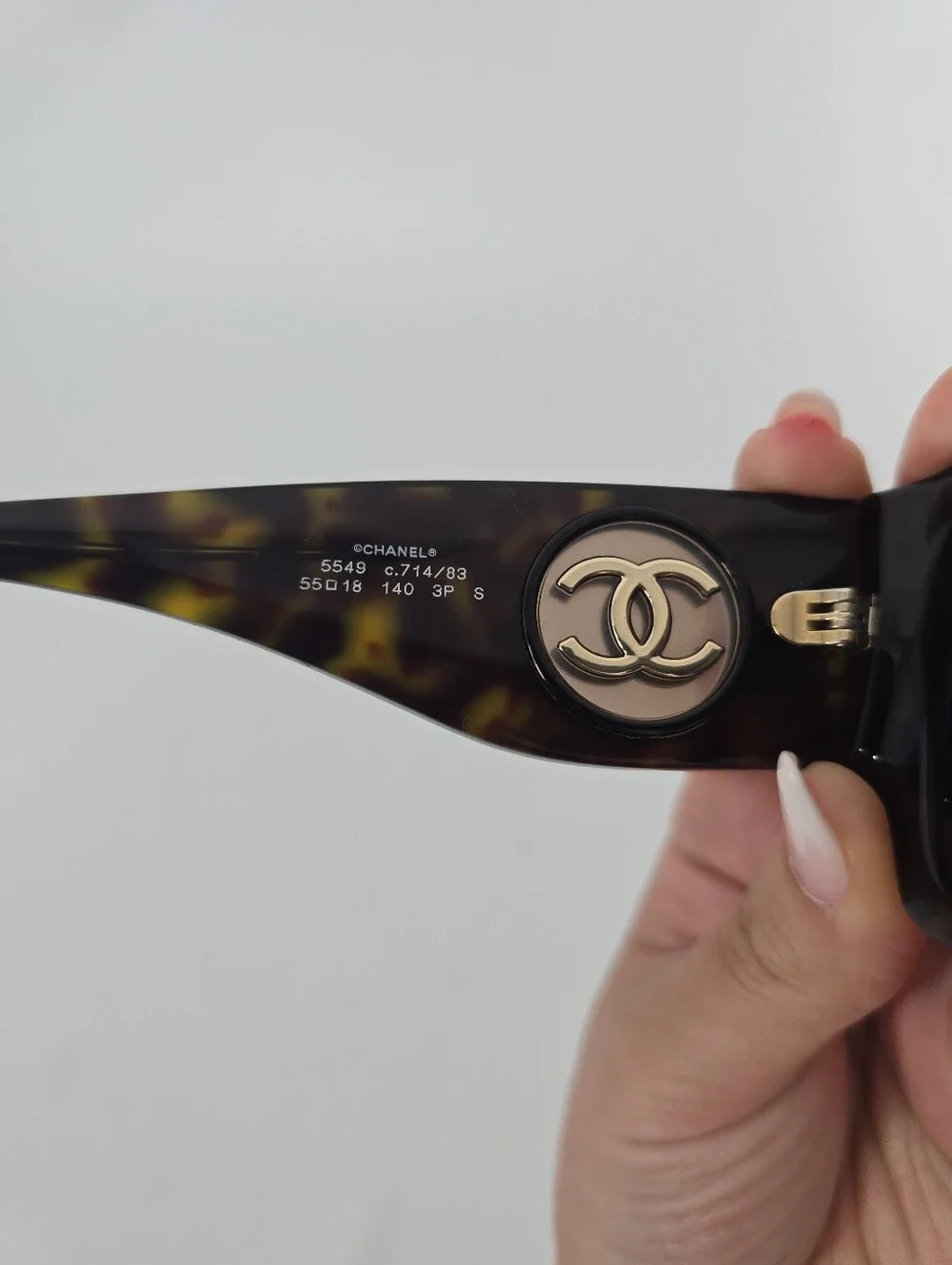 Chanel Square Dark Tortoise Women's Sunglasses 5549 with Case and Cloth